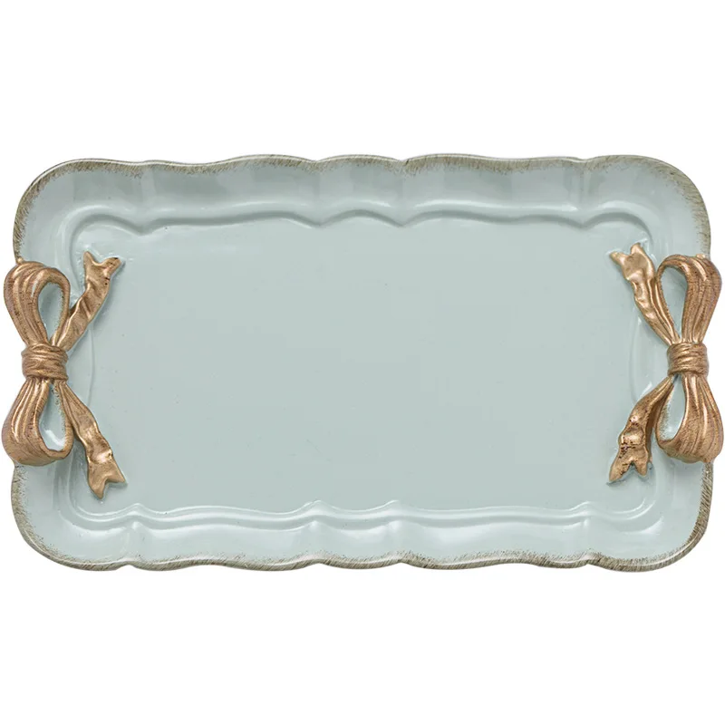 

Nordic Creative Resin Art Display Showing Shelf Board Dessert Dishes Butterfly Wedding Decor Rectangle Dessert Plate 4 color