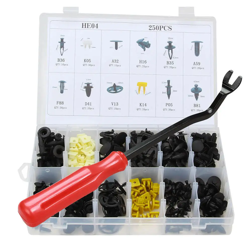 

250 PCS Clip Fits For Nissan Hood Door Fender Bumper Retainer Car Body Fastener Tool