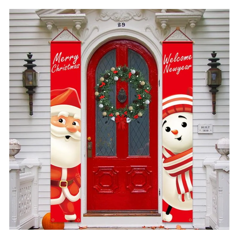 

Баннер в виде Санта Клауса, Рождественское украшение для двери, Новогоднее украшение, праздничное украшение, снеговик, занавеска