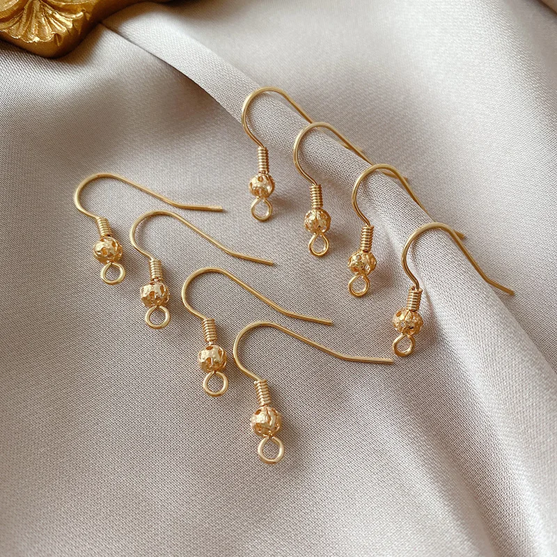 

18K gold plated color preserving earhook earring hook simple earpin ear clip DIY handmade ear jewelry material accessories