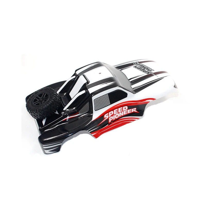 

2 Pcs Chassis Car Body Shell Plastic RC Accessory for RC Car Parts, Black-White & Orange