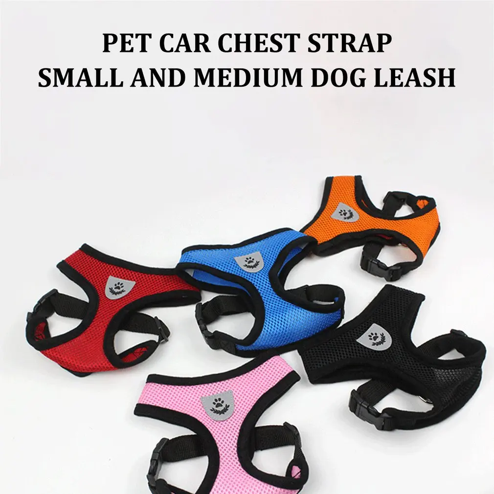 

Adjustable Dog Harness Puppy Pet Dogs Vest Car Running Small Medium Large Padded Adjustable Pet Puppy Dogs Soft Vest Orange