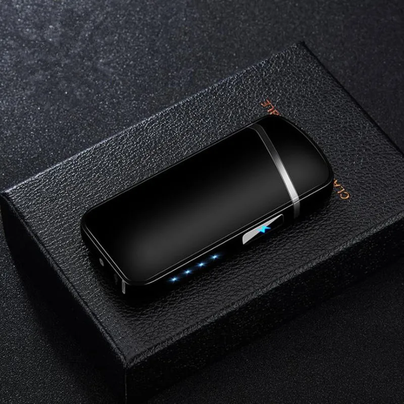 Новый USB зарядка двойная зажигалка с аркой для сигарет ветрозащитный негорящий