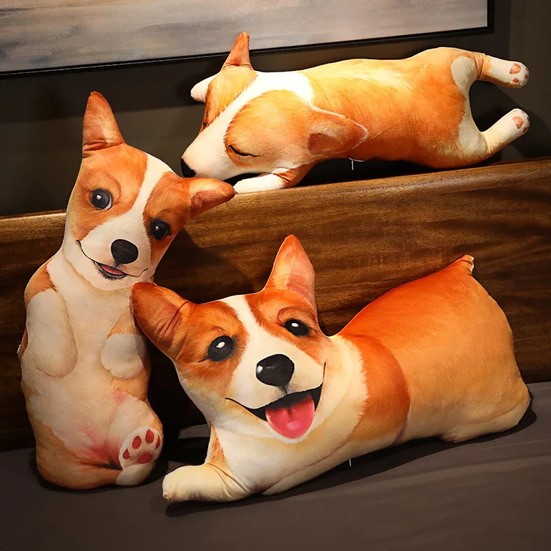 

New Cute Stuffed Corgi Toy Plush Soft Simulation Dog Soft Toy Animals Plushie Doll Pillow for Kids Birthday Gift