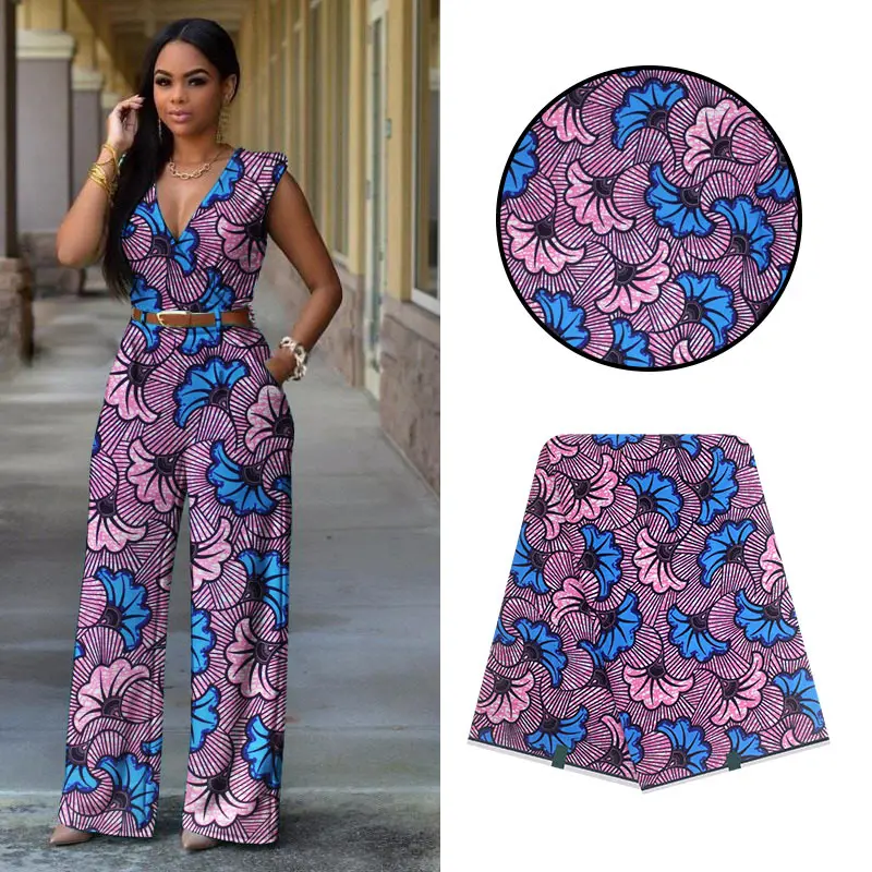 

2021 New Ankara Fabric 6Yards African Wax Print Fabric High Quality 100% Cotton Nigerian Ghana Wax Fabric For Sewing VL-080