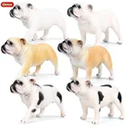 Oenux Классический Английский бульдог моделирование животных Собака Модель Фигурки из ПВХ высокого качества милые похожая на настоящую декоративные детские игрушки