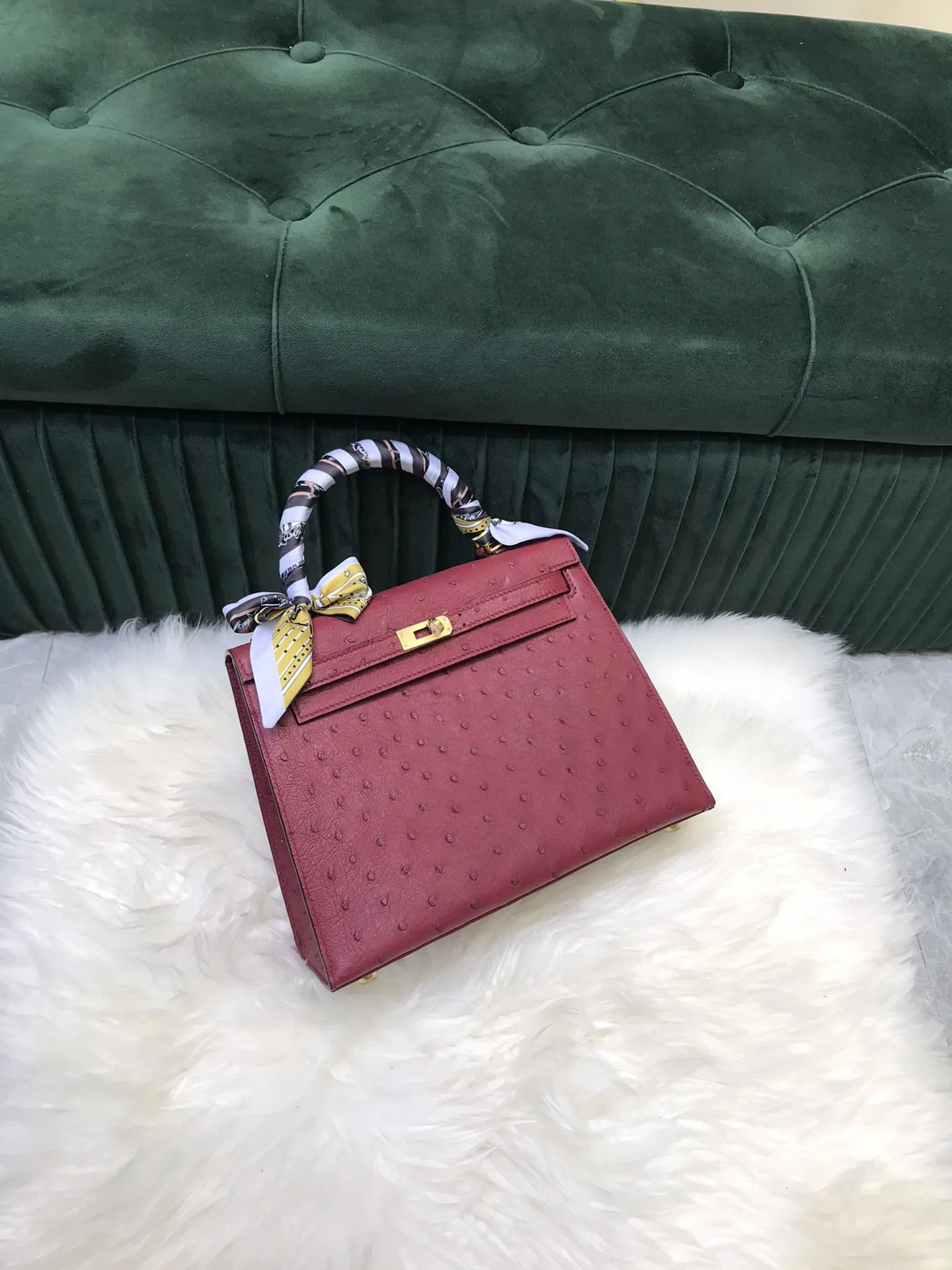 

Сумка ручной работы topвэр 25 см, Роскошный кошелек, натуральная страусиная кожа, сумка для страуса, коричневого цвета, прошивка воском, быстра...