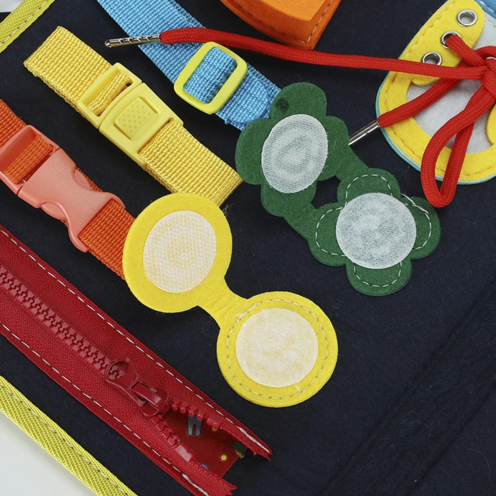 Kids Busy Board Buckle Zip Button Lace Up Tool Toy Montessori Early Education Dress Aids Preschool Toys For 1-5 Years Old | Игрушки и