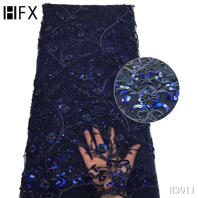 HFX африканская кружевная ткань 2020 Высокое качество 3D Ручная работа Тяжелая
