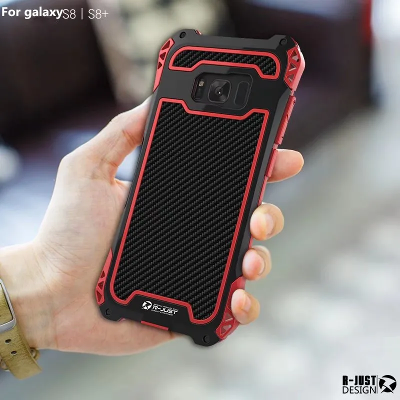 R-JUST чехол для samsung 10 Plus S9 S8 S7 Edge чехол панцири King алюминиевый карбоновый противоударный чехол для Galaxy Note 8 9 10Coque