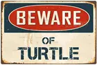 Остерегайтесь черепахи на открытом воздухе, рыбалки, пеших прогулок, рустикальный металлический декор, жестяной знак 8X12 дюймов, деревенский домашний декор
