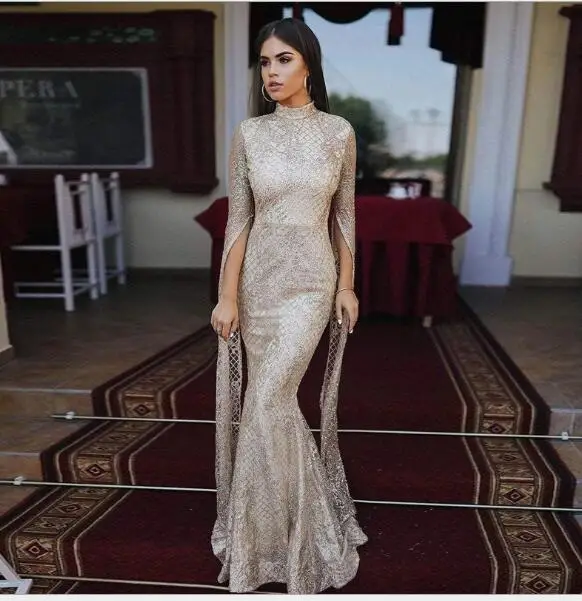 2019 женское сексуальное платье с высоким воротником и длинным рукавом разрезом