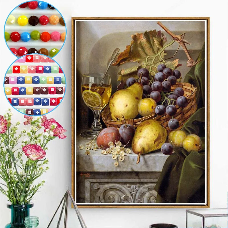 Картины Ван Гога фрукты 5D DIY Полная Алмазная картина круглая и квадратная вышивка