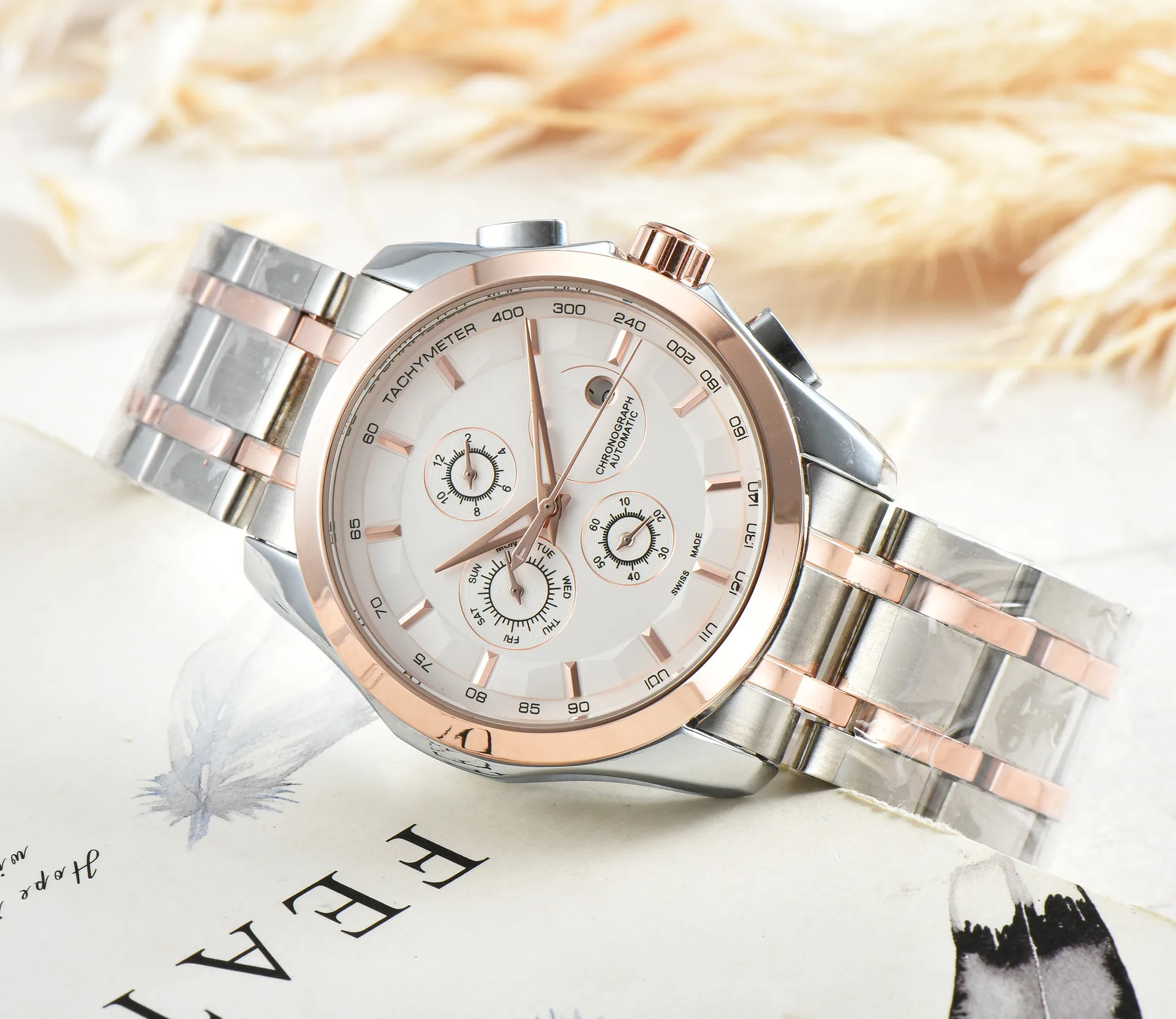 

Men's Watch Brand Watch Quartz Watch Men's Watch Fashion Men's Watch Steel Band Watch Casual Watch Calendar Watch Belt Watch