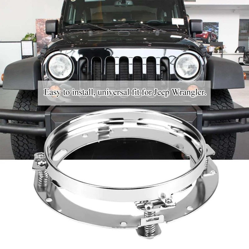 

2PCs Mounting Bracket for 7Inch LED Headlight Round Ring Headlight Mount Lamp Holder Brackets for Jeep Wrangler