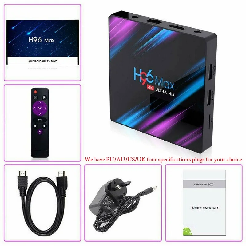 ТВ-приставка Travor H96 max Android 9 0 Смарт USB 3 4 ГБ ОЗУ 32 Гб ПЗУ 4K WiFi Youtube медиаплеер 3D