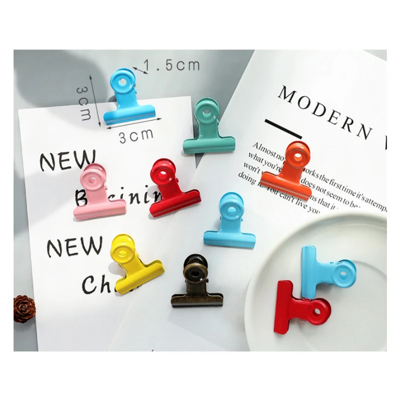 1 шт. разноцветные зажимы круглые металлические для связывания файлов школьные и