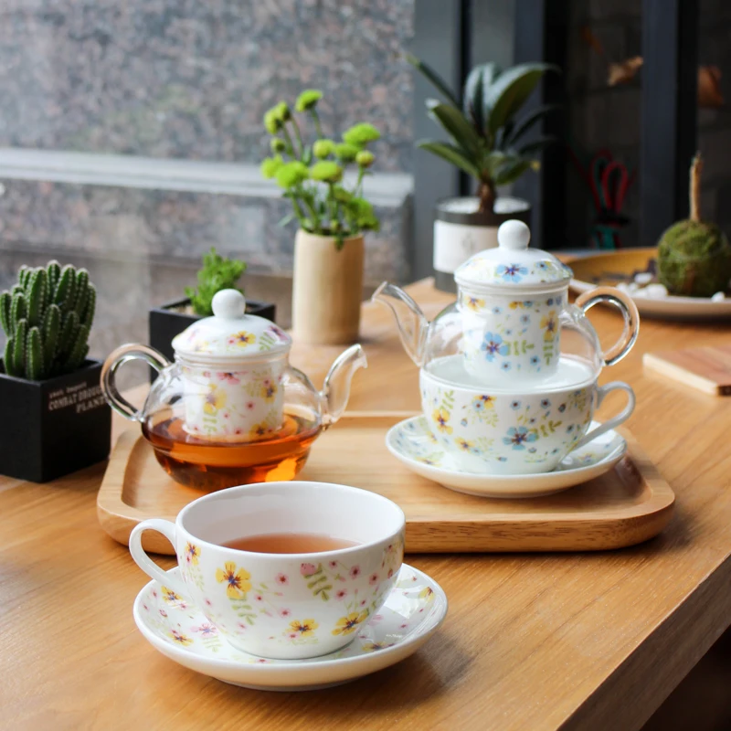 

Collectable European Creative Teapot Glass Pink Minimalistic Container Kettle Small Business Gift Box Bouilloire Teaware Ed50cf
