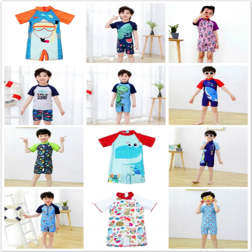 

Swimwear Girls Cartoon Print Kids Beachwear Swimsuit Bathing Boys Baby One Piece Swimsuit 3-8 Year Toddler Beach Bathing Suits