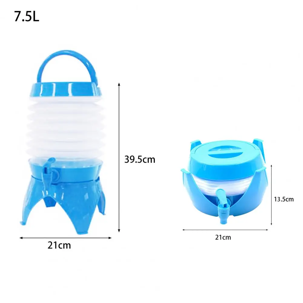 

5.5L/7.5L Retractable Folding Bucket Ultralight Camping Water Storage Faucet Switch Squeezing Water Dispenser for Picnic Camping