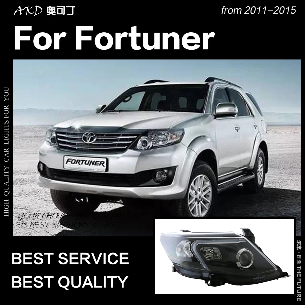 AKD автомобильный Стайлинг для Toyota Fortuner фары 2011 2015 светодиодный светодиодные дневные ходовые огни на