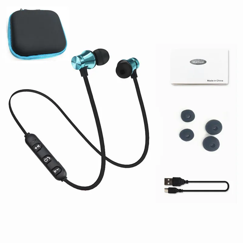 368-bluewithcase Bluetooth наушники беспроводные металлические спортивные наушники с защитой от пота Магнитная гарнитура для xiaomi iPhone Auriculare kulaklik - Цвет: 368-bluewithcase
