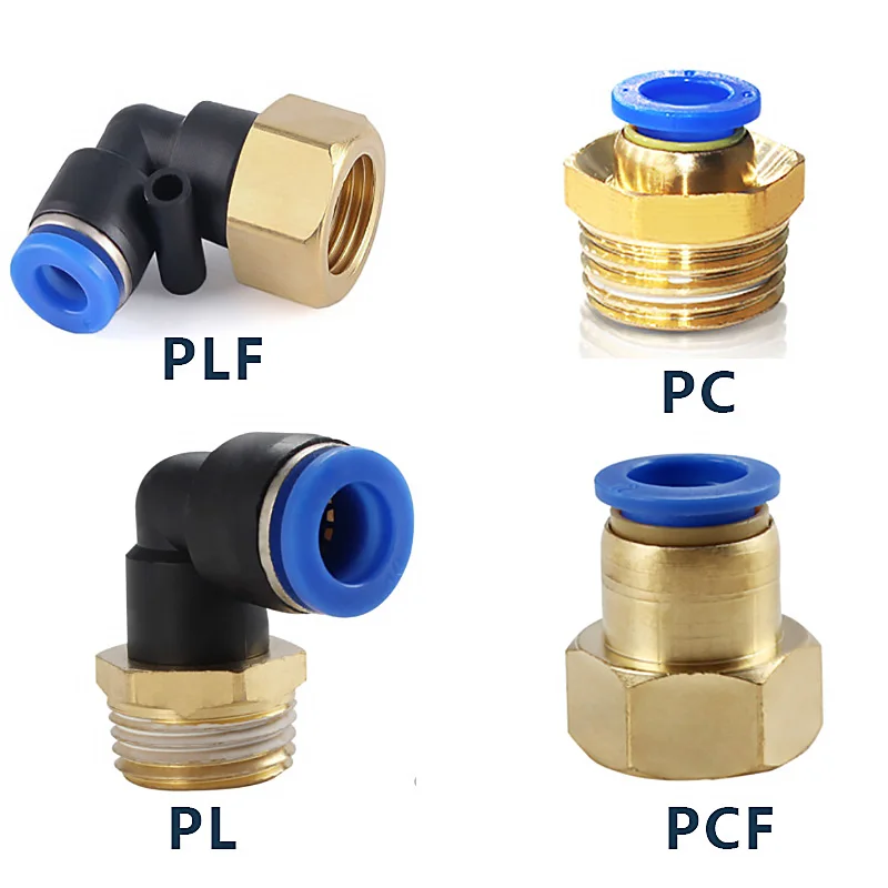 Пневматический соединитель PC/PCF/PL/PLF 4 мм 12 резьба 1/8 &quot1/4&quot 3/8 &quot1/2&quot Воздушная