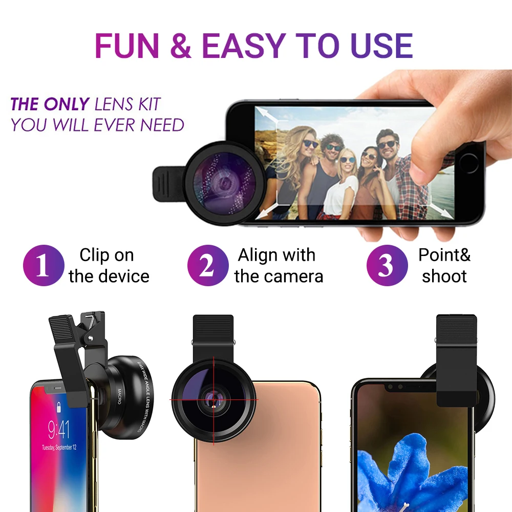 apexel 2 in 1 phone camera lens kit 0 45x wide angle 12 5x macro lens hd camera lentes for iphone ios android smartphones free global shipping