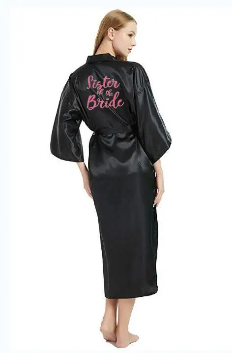 Халат кимоно Женский Длинный атласный Шелковый Свадебный халатик для невесты и