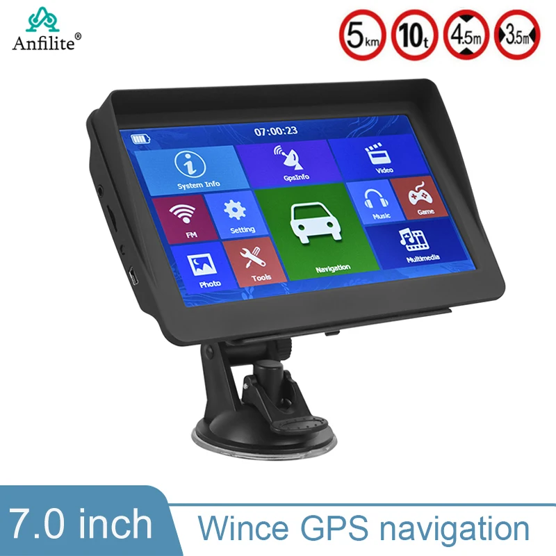 7-дюймовый емкостный экран Gps-навигатор для автомобиля грузовика 256 МБ + 8 Гб