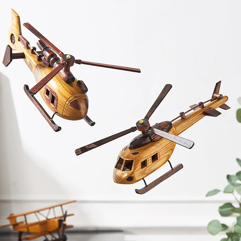 Деревянная модель самолета в стиле ретро украшения для гостиной и дома винтажные