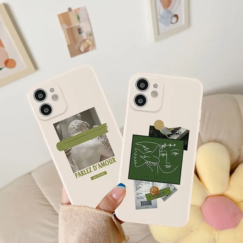 

Funny Art Label Phone Case For iPhone 11 12 Pro Max X 7 8 Plus XR XS Max 11 Pro Soft Back Cover