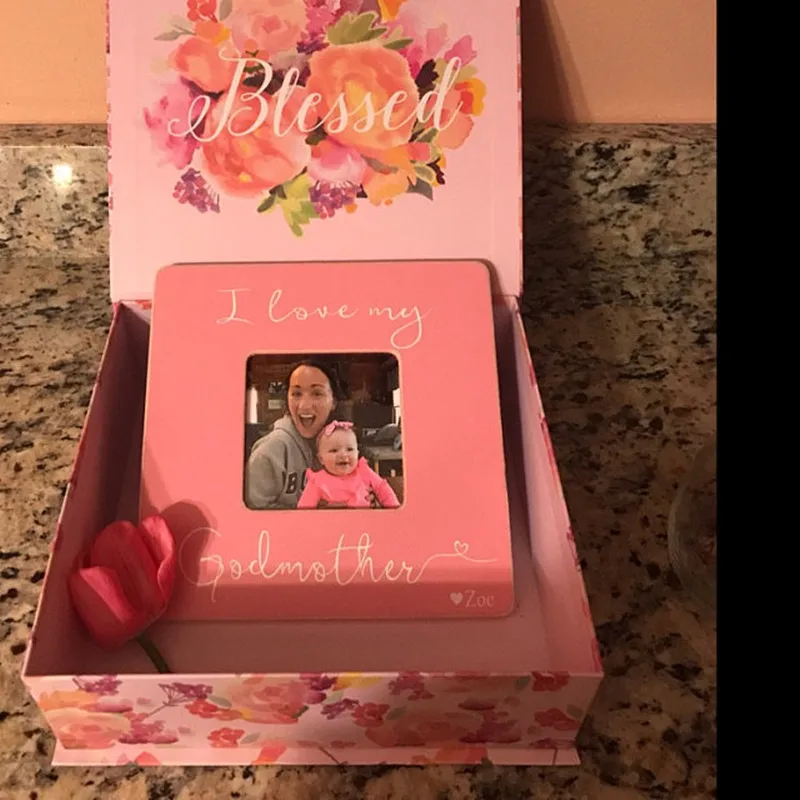 Personalized laser cut Godmother photo Frames custom engraved baby shower Picture frame mother's day gift Christmas Gifts | Дом и сад