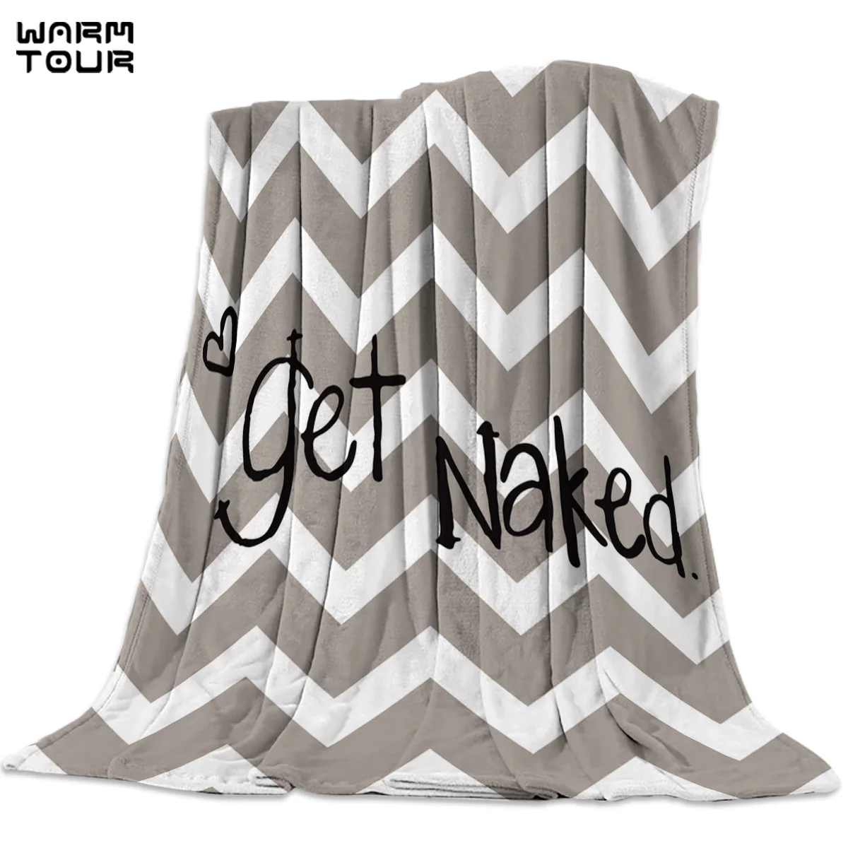 Серые и белые волнистые полосы с веселым принтом мягкое Флисовое одеяло в