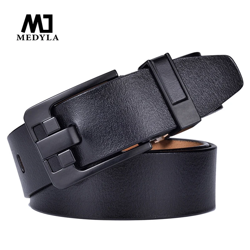 Ремень MEDYLA мужской из натуральной кожи Роскошный дизайнерский пояс воловьей