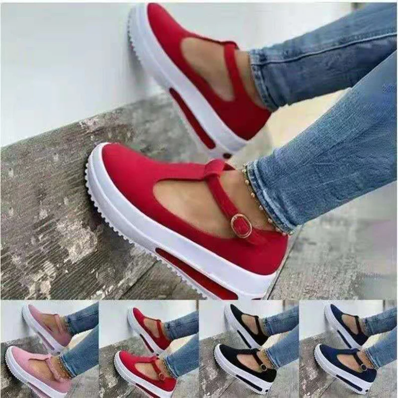 Women Shoes Summer Sandals Thick Bottom Platform Flat Shoes 2021 Lady Wedges Sandals Buckle Strap Casual Female Footwear Loafers women bohemia colorful summer gladiator flat ankle strap sandals shoes lady casual sandals shoes platform sandals