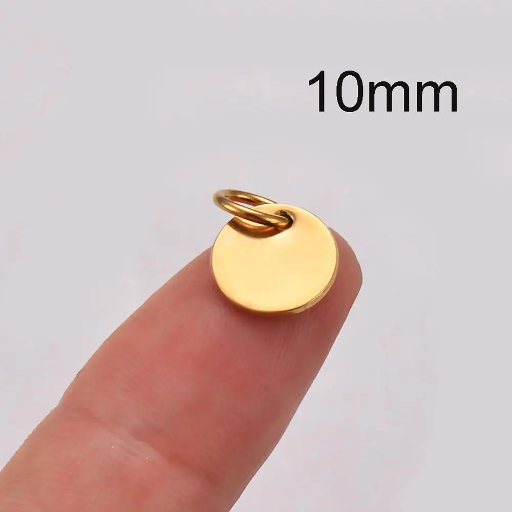 Небольшие логотипы из нержавеющей стали на заказ бирки для украшений дисковые