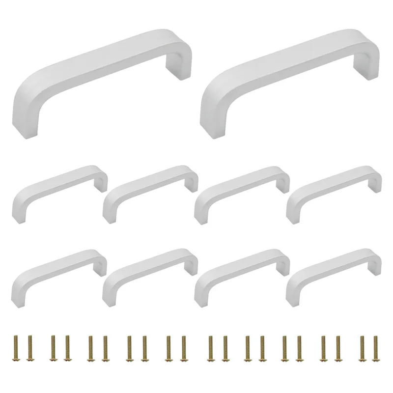 

10PCS Pull Handles,Aluminium Alloy Utility Door Pulls Furniture Pulls U Shape Pulls Cupboard Drawer Cabinet Hardware with Screws