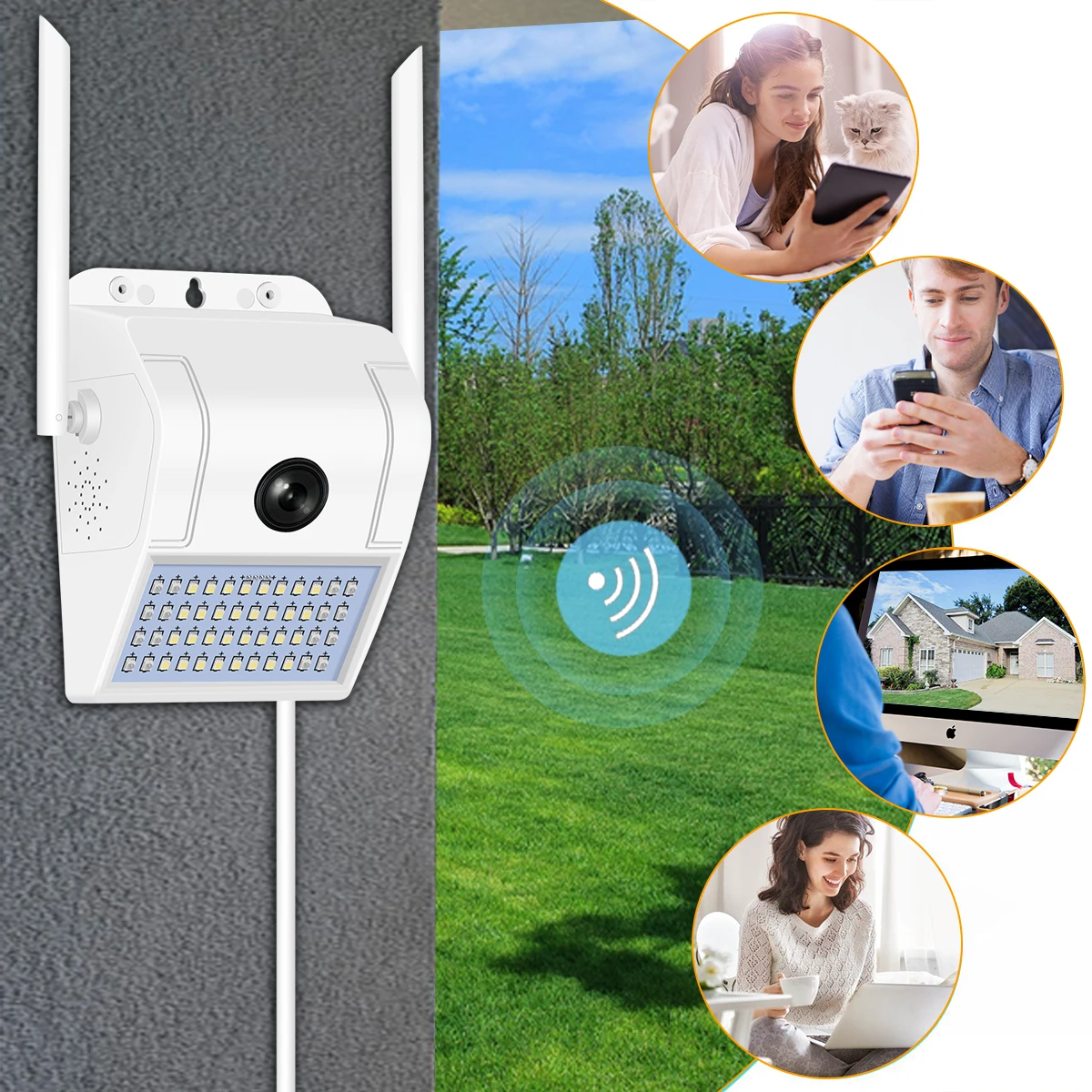 Беспроводная Wi-Fi ip-камера 1080 P, 2MP, настенный светильник, камера безопасности, для улицы, двухсторонний аудио прожектор, цветная камера ночного видения, WiFi, V380
