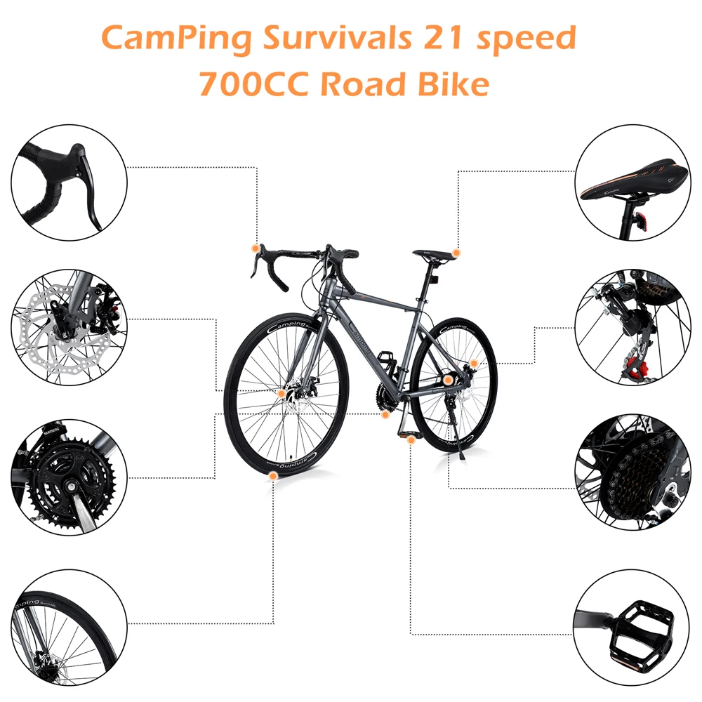 700C рама из алюминиевого сплава шоссейный велосипед 21-скоростной велосипедный