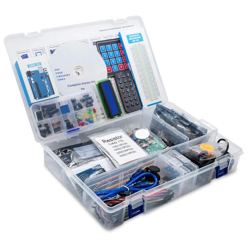 Начальный набор для обучения Arduino UNO R3 - Uno макетная плата и держатель шагового