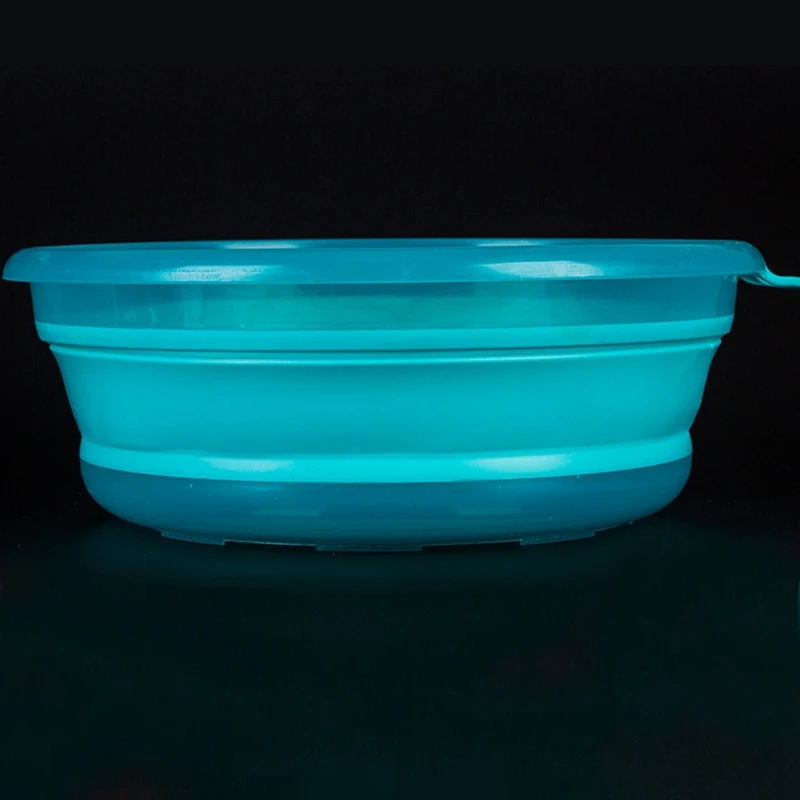 

Small Model-Folding Basin Telescopic Bowl Portable Bait Basin with Lid Wozi Basin Fishing Accessories