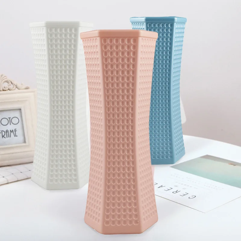 

New Manufacturer Plastic Vase Nordic Color Vase Creative Flower Arrangement Wet and Dry Flower Vase