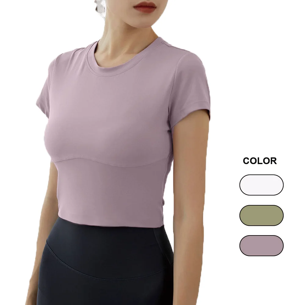 

Женская одежда, тонкая спортивная одежда, Высокоэластичный укороченный топ с широким подолом для йоги, тренажерного зала, фитнеса, бега, оде...