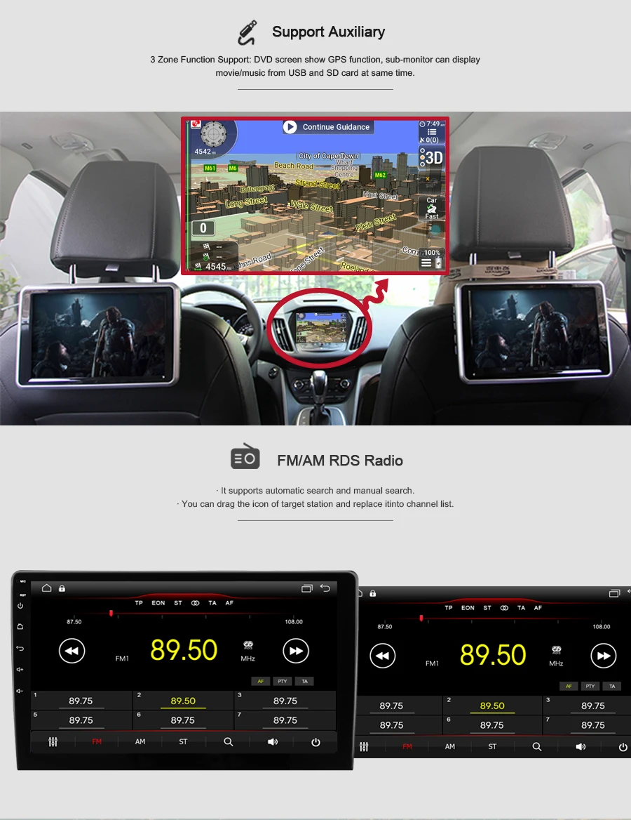 Новое поступление 9 дюймов Android 10,0 Автомобильный gps для Ford S-MAX 2009 Автомобильный Радио автомобильный мультимедийный 1080P магнитофон bluetooth навигация