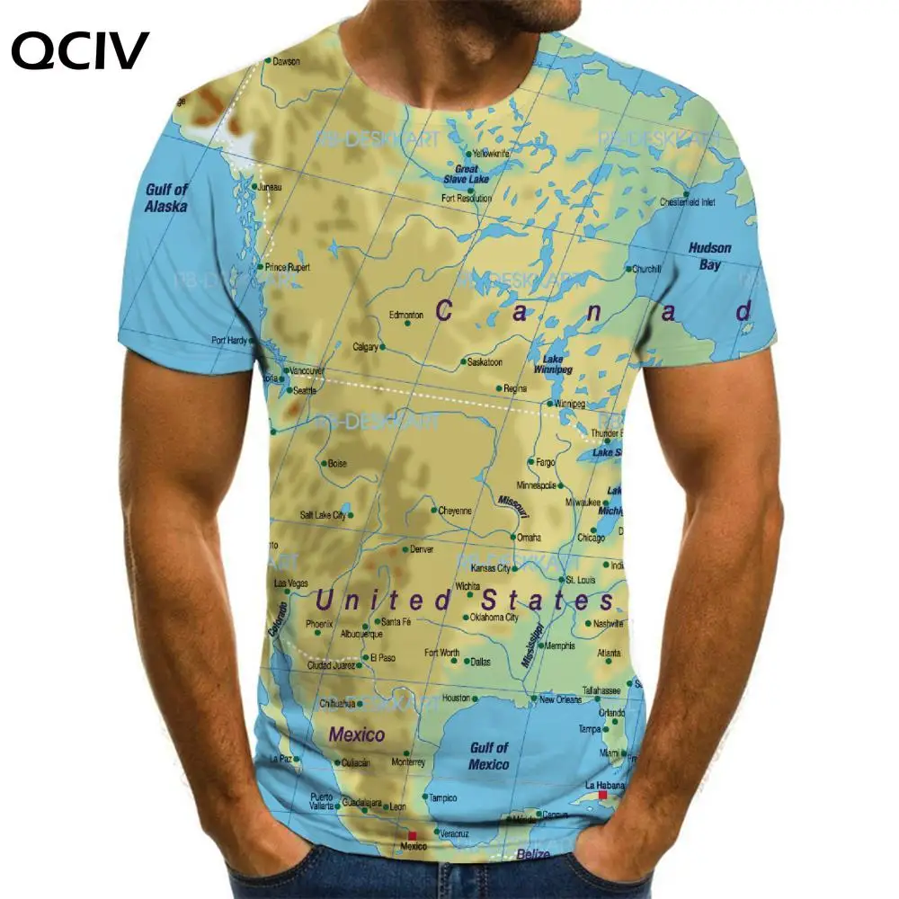 

QCIV брендовая футболка с картой, Мужская футболка с рисунком, Забавные футболки с принтом в стиле Харадзюку, Мужская одежда, футболки, модная женская одежда