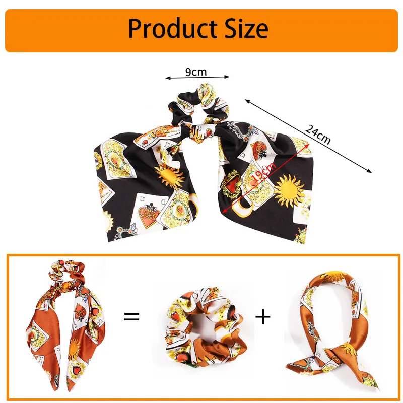 

Fashion Floral Print Scrunchies For Women Elastic Hair Bands Streamers Bow Hair Scarf Hair Rope Ties Fashion Hair Accessories