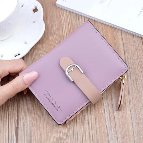 purple REPRCLA Модный женский кошелек из искусственной кожи, сумка для монет, складной кошелек, держатель для карт, брендовые дизайнерские женские кошельки - Цвет: purple
