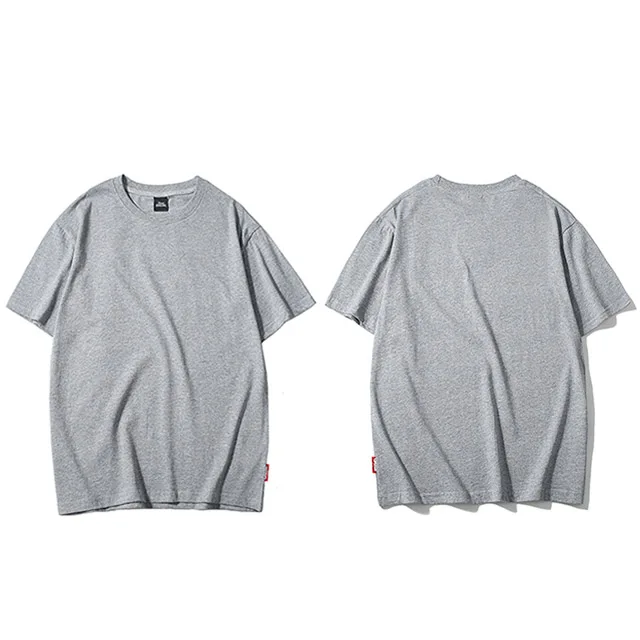 A188001 Grey Простая футболка в стиле Харадзюку, лето, хип-хоп футболка, 100 хлопок, мужские зеленые футболки, уличная одежда, Повседневные базовые топы, футболки с коротким рукавом - Цвет: A188001 Grey
