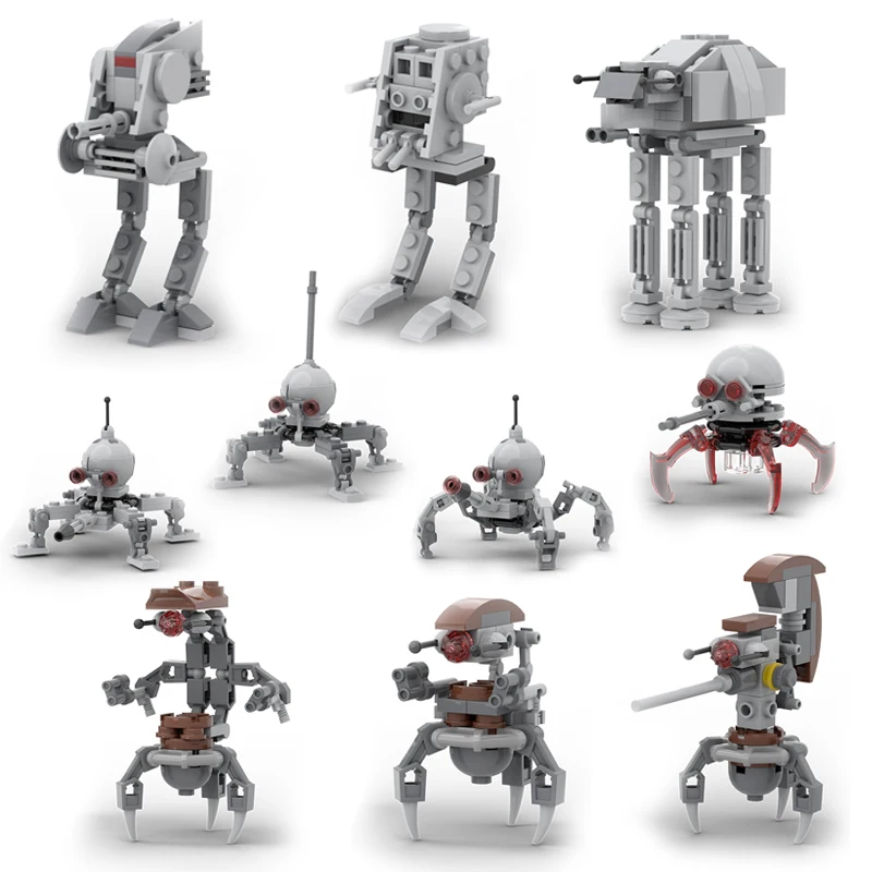 

MOC Destroyer Walking War Robot High-tech Dwarf Spider Sealed Imperial Clone At-dp Walker Mini Building Block Kid Toy
